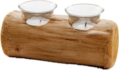 Houten kaarsenhouder - Kandelaar decoratie - Sfeer creëren - Europees pastorale stijl - Twee gaten - Coffee