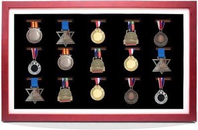 Medaillehouder Hout voor 15 Medailles - Wanddisplay voor Sportprijzen
