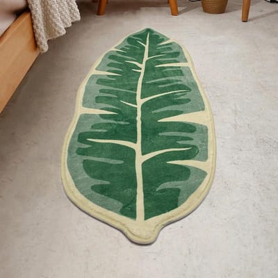 Nieuwe blad vorm imitatie kasjmier mat huis badkamer badkamerdeur bedzijde absorberend antislip mat 45X75CM