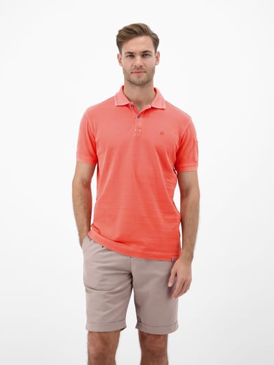 LERROS Effen poloshirt van gestreept piqué , Maat: L , Kleur: VIVID RED , 100% katoen