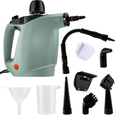 Multifunctionele stoomreiniger - Draagbare reiniger - Grondig schoonmaken - Hoge druk stoom - 450 ml tank - Wit