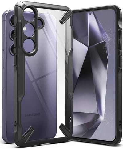 Ringke Fusion X | Hoesje Geschikt voor Samsung Galaxy S24 | Back Cover | Militaire Standaard | Transparant Zwart