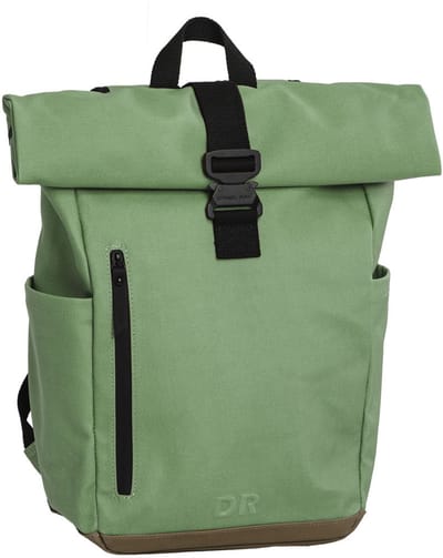 Daniel Ray Griffith Coated Canvas Rolltop Rugzak - Laptoprugzak 15,6 inch - Schoolrugzak 22 Liter - Spat Waterdicht - Oud Groen