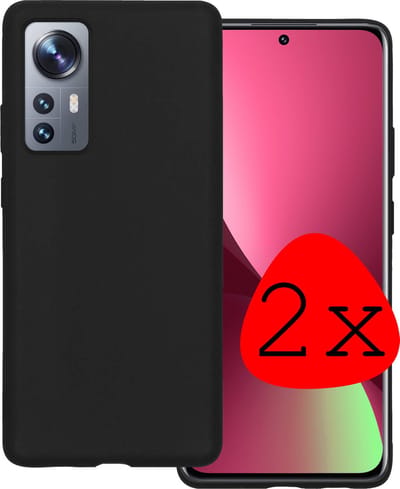 Hoesje 2 Stuks - Geschikt voor Xiaomi 12X - Sterk & Shockproof - Case Siliconen - Back Cover - Telefoon Hoes - Zwart