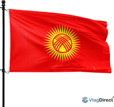 VlagDirect - Kirgizische Republiek vlag - Kirgizië vlag - Kirgistan vlag - 90 x 150 cm