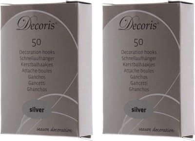 Decoris Kerstbalhaakjes - 300x st - zilver - 3,5 cm - ophanghaakjes - kerstboom - kerstballen