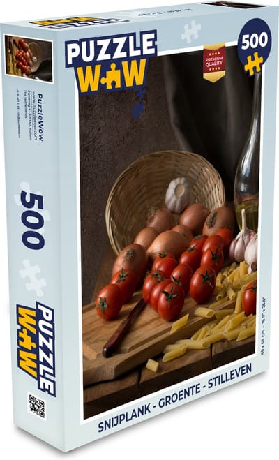 Puzzel Snijplank - Groente - Stilleven - Pasta - Uit - Tomaat - Snijplank - Legpuzzel - Puzzel 500 stukjes