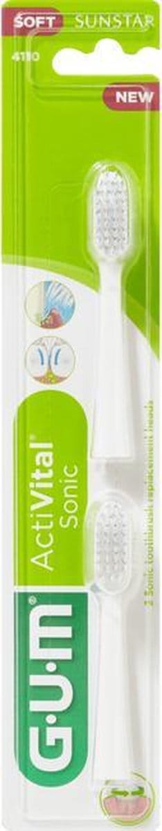 GUM Sonic Opzetborstels - 2 stuks - Wit