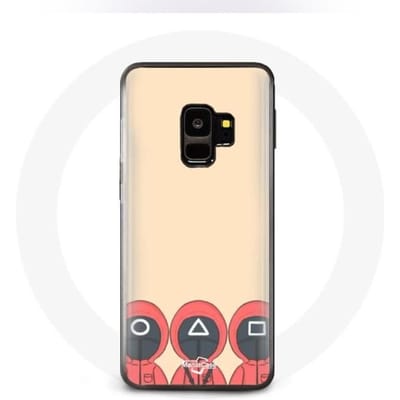 Coque pour Samsung S9 plus Squid Game Masques Triangle carré et Cercle Fan Art