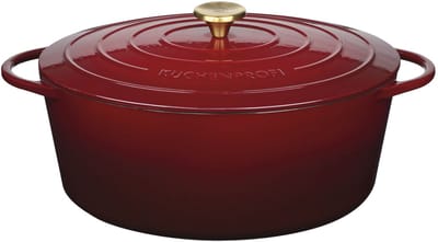 Küchenprofi Provence - Braadpan - 35 cm - 8,9 liter - Gietijzer - Médoc - Ovaal - Rood