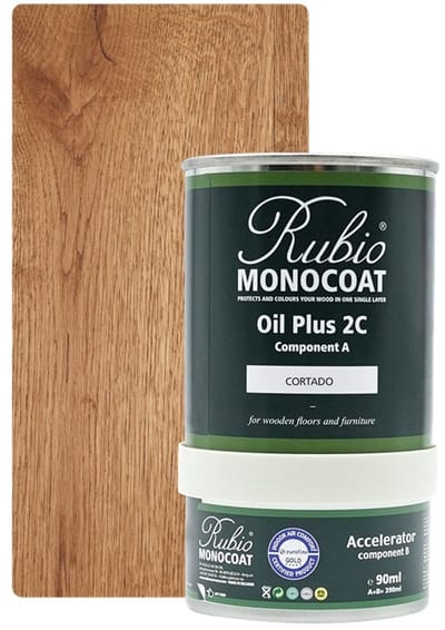 Rubio Monocoat Oil Plus 2C - Ecologische Houtolie in 1 Laag voor Binnenshuis - Cortado, 390 ml (15 m²)