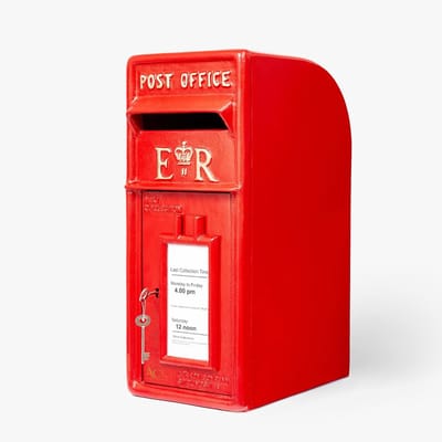 Brievenbus met slot - Verzenddoos buiten - Post veilig bewaren - Gietijzeren duurzaam model - 55x24x31 cm - Rood