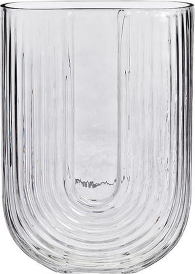 Vaas - U-vorm - Minimalistisch - Grijs - Glas