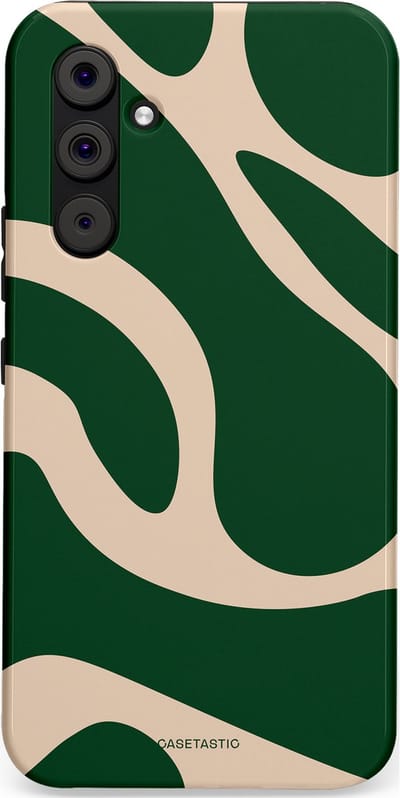 Casetastic hoesje geschikt voor Samsung Galaxy A54 (2023) 5G - Dubbellaagse bescherming - Groen Bos en Zand Duinen - Fashion Case - Donkergroen Zand