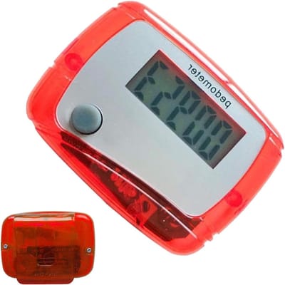 Stappenteller Digitaal - Loopmeter Fitness - Activiteit Meten - Eenvoudige Bediening - 4.8x3.6x2 cm - Rood
