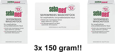 Sebamed Zeepvrije Wastablet - Zeeptabletten - 3 Stuks a 150 gram- Voordeelverpakking