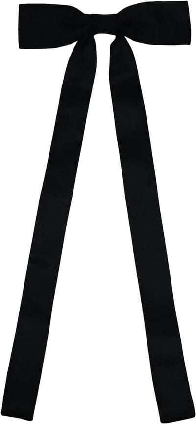Verstelbare Lange Strik Halsband voor Dames, Satijnen Hondenhalsband voor T-Shirt Versiering, Perfect Valentijnsdag Cadeau, Zwart, One Size