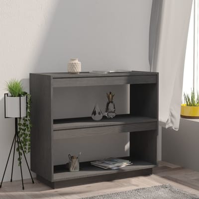 vidaXL - Boekenkast - 80x35x71 - cm - massief - grenenhout - grijs