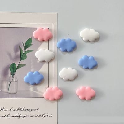 TLVX 9 stuks Decoratieve 3D Wolken Magneten / Vrolijke Koelkast Magneten / Leuke Foto Magneet / Whiteboard magneten / Speel- en Leer Magneten / School / Boodschappenlijst / Notitie / Memo bord / Kantoor / Schoolbord / Magnetisch / Kleur Magneetjes