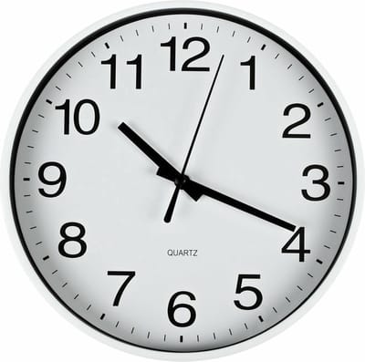 Benson Wandklok/muur klok - wit - kunststof - Dia 20 cm - 1x AA-batterij - modern