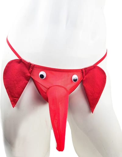BamBella® - Onderbroek heren - Onesize - grappig valentijn verassing voor koppels string olifant Rood