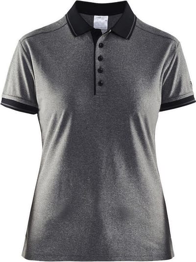 Craft Noble Polo Pique Shirt Wmn Donkergrijs/Zwart maat S