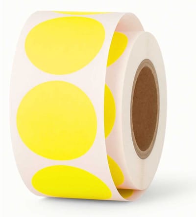 1000x Etiketten Rond Gele Stickers 35 mm op Rol - Label Blanco Stickers Gekleurd - Sluitzegel