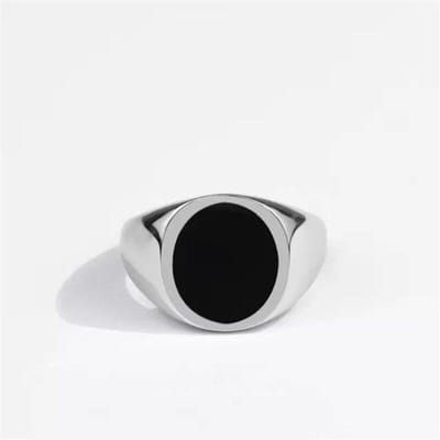 S925 Sterling Zilver Zwarte Ellips Zirconium Kristal Ring Alle Groepen Retro Eenvoudige Sieraden Open Alle -Match Feest white