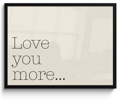 Poster in lijst - Fotolijst 70x50 cm - Posters - Minimalistisch - Love - Beige - Posterlijst zwart - Decoratie - Wanddecoratie woonkamer - Muurdecoratie slaapkamer