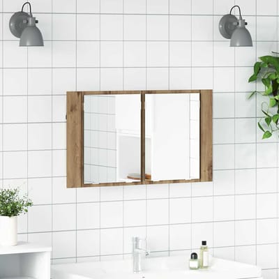 vidaXL - Badkamerspiegelkast - Artisan - Eiken - 80 - x - 12 - x - 45 - cm - Bewerkt - hout
