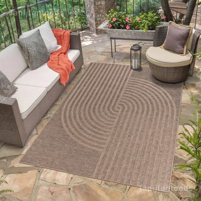 Muratap Sahara japandi buitenkleed jute-look weerbestendig vloerkleed 80x150 cm
