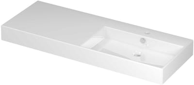 INK Unlimited Wastafel Porselein Rechts met 1 Kraangat - 1200x450x110 mm - Glans Wit