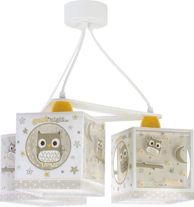 Kinderhanglamp 3 Lampen Blauw met Dierenprint voor Jongenskamer