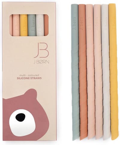 J.Børn Siliconen Rietjes Recht (6 stuks - 22 cm lang) - Herbruikbaar & BPA-vrij - Roze Mix - Ideaal voor Smoothies - Vaatwasserbestendig
