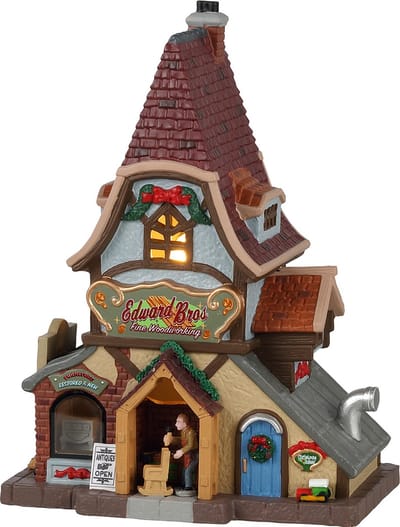 Lemax - Edward Bros. Fine Woodworking, B/o Led - Kersthuisjes & Kerstdorpen