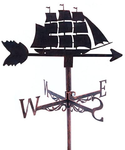 Dailygoods- Windvaan Metalen Vintage-Stijl - Roestvrij Stalen Windwijzer - Tuin Decoratie - Weervlag Buiten - 50 x 30 cm - Bestand Tegen Corrosie
