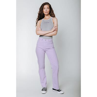Colourful Rebel Jones Mid Rise Straight Leg Pants Lilac Größe: XXS | Straight Jeans Outlet | Damen | Violett