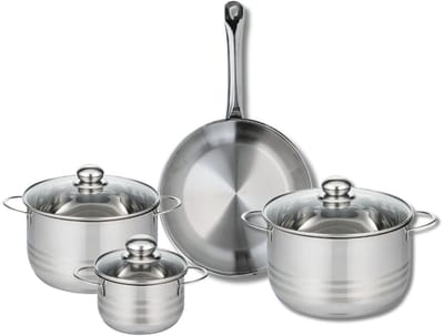 Set van 1 Koekenpan 28 cm en 3 kookpotten 14, 20 en 24 cm Elo Profi Brillant