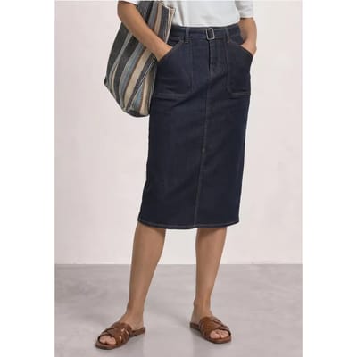 High Waist Midirok met riem