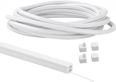 Flexibel LED Profiel met Diffuser voor Akoestische Panelen, 6 m Waterdichte LED Strip, Inclusief Eindkappen en Montageclips, 12 x 12 mm