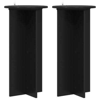 vidaXL - Plantenstand - 2 - st - Zwart - 40 - x - 40 - x - 80 - cm - Bewerkt - hout
