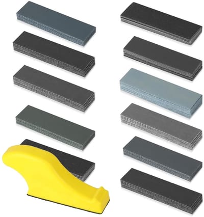 Schuurpapierset van 100 stuks, korrelgrootte 120 tot 5000, ideaal voor nat en droog schuren van auto, metaal, hout en glas