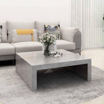 Salontafel - Accenttafel - Woonkamer Meubel - Stabiel Tafelblad - 100 x 100 x 35 cm - Betongrijs
