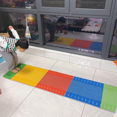Verspringmat - Oefenmat Springen - Prestatie Meten - Dubbelzijdige Antislip - 2m of 3m - Kleurrijk