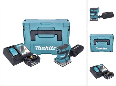 Makita DBO 484 RT1J accu-excentrische schuurmachine 18 V 112 x 102 mm + 1x accu 5,0 Ah + oplader + Makpac