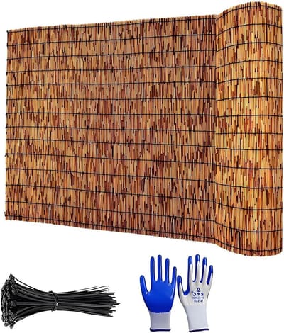 Rieten Schutting - Natuurlijk Riet - Privacy Buiten - Dicht Geweven - 1.8 x 2.5m - Bruin