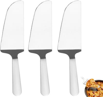 Set van 3 taartscheppen van roestvrij staal met gekartelde rand en schuiver voor cake, taart en pizza
