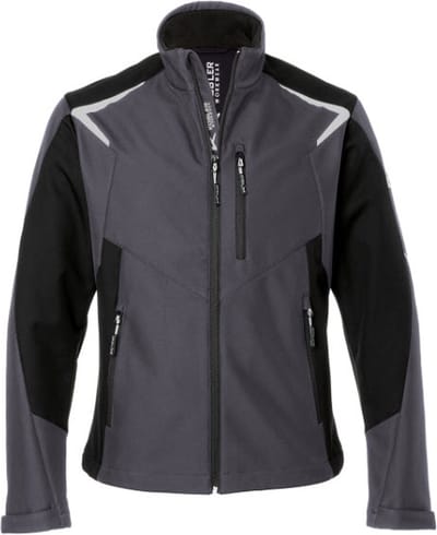 KUBLER WEATHER 16255374 Softshell Werkjas HEREN Veiligheidsjas Antraciet Zwart - Winddicht - Waterafstotend - Ademend