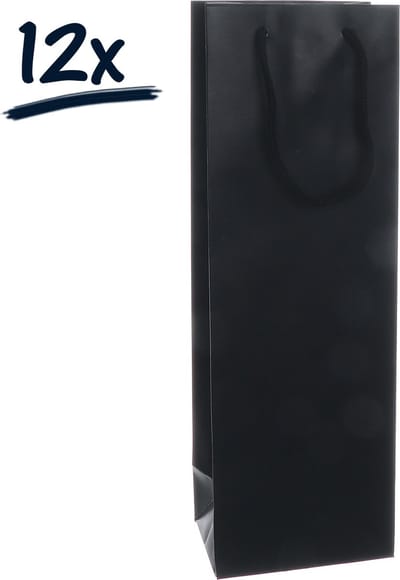 12st. stevige draagtassen voor fles (36x12x9)cm | zak | cadeautasje | gift bag | verpakking | gedraaid koord greep