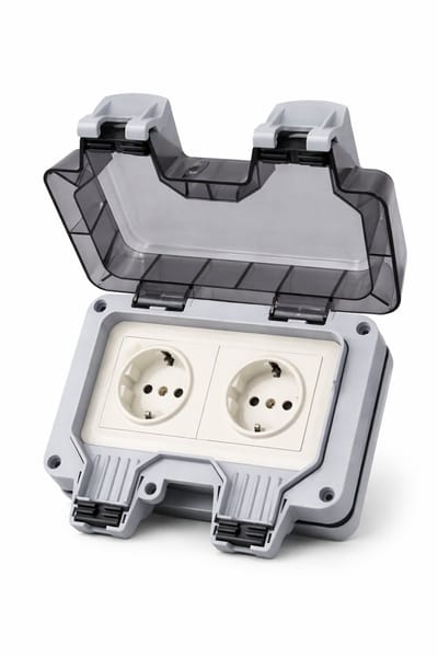Profielenloods - Buitenstopcontact dubbel Stopcontact - IP66 Stopcontact Waterdicht - Stopcontact Buiten